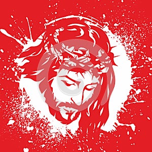 Painted image of Jesus Christ in a crown of thorns.
