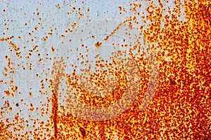 Painted iron sheet with a lot of rust