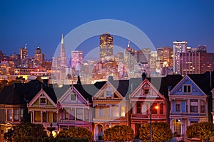 Painted ladies and illuminated San Francisco