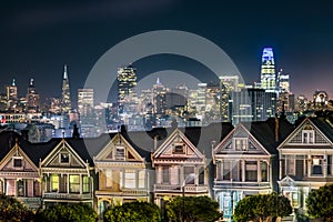 Painted Ladies at Night