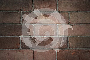 Map of azerbaijan on a old brick wall