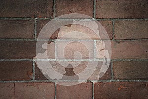 Map of northern ireland on a old brick wall