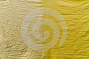 Painted material in two different shades of yellow