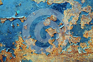 Painted Metal Rusted Background