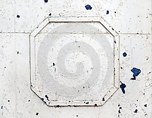 Painted metal surface of old white paint