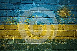 Painted national flag of rwanda on a brick wall