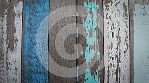 Painted old wood and plank wall texture for blue background