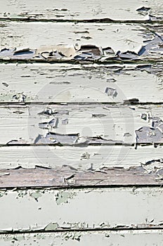 Painted peeling wooden panels