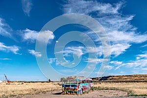 Painted pnw school bus in palouse washington