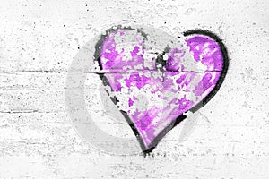 Painted purple abstract heart