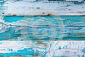 painted reclaimed wooden background in blue