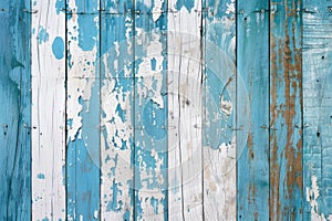 painted reclaimed wooden background in blue