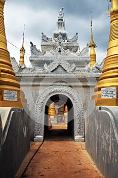 Painted and renovated temple in Inthein, Myanmar
