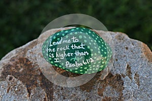 Painted rock with bible verse photo