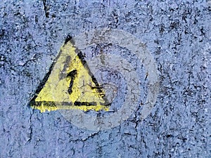 Painted sign `Danger. High voltage.`