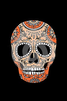 painted skull pattern in Mexican style