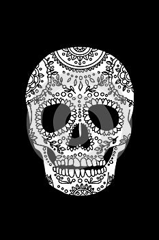 painted skull pattern in Mexican style