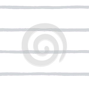 Painted thin lines gray on white seamless background. Horizontal stripes wavy brush stroke lines repeating background. Horizontal