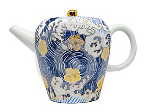 painted tradicional chinese teapot isolated