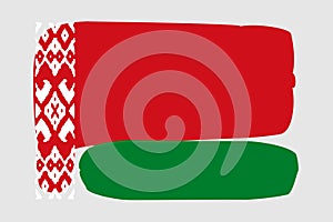 Painted vector flag of Belarus