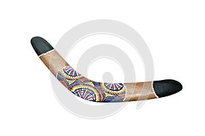 Painted wood boomerang