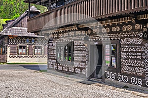 Painted wooden houses at Cicmany