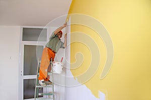 Painter in action photo