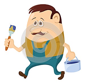 Painter with bucket