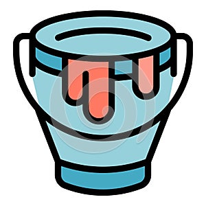 Painter bucket icon vector flat