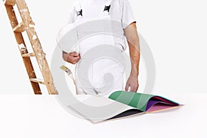 Painter man, concept choose color from samples