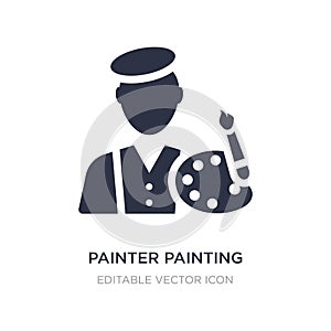 painter painting icon on white background. Simple element illustration from Art concept