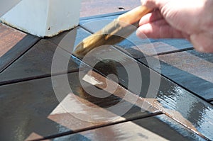 Painter's Brush Staining Deck