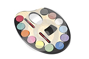 Painter's palette isolated on white : Clipping path included.