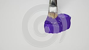Painter Use Tempera Techniques and Make a Paint with Violet Color