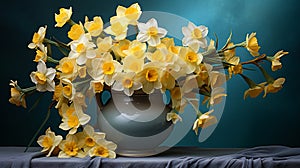 Painterly Jonquil Bouquet: An Artistic Composition with Vivid Hues of Yellow