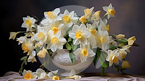 Painterly Jonquil Bouquet: An Artistic Composition with Vivid Hues of Yellow