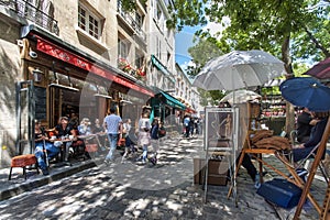 Tourism in Montmartre, Paris