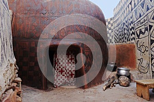 Paintet houses in tiebele in burkina faso