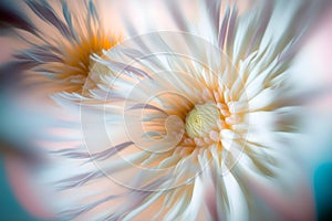 Painting of abstract flower in pastel colors with a soft blur effect. photo