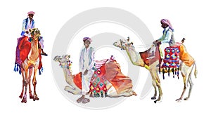 Painting arabian men and camel