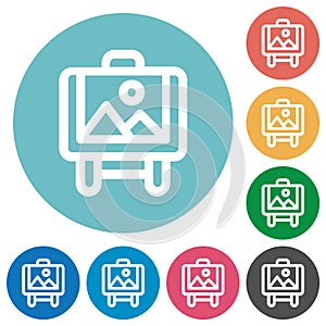 Painting art board outline flat round icons photo