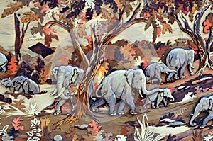 Painting, art, elephant, wild life, beauty, nature