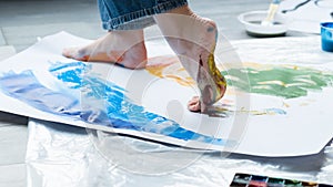 Painting art school feet colorful abstract artwork