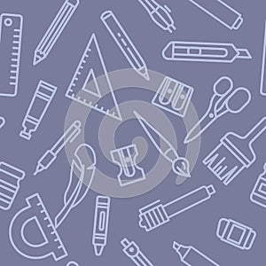 Painting art tools icons pattern