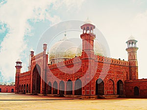 Painting of Badshahi Mosque Lahore photo