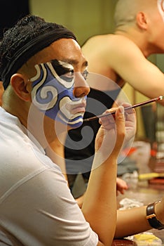 Painting blue masks