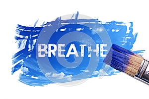 Painting breathe word