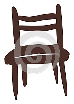 Painting of a brown wooden chair vector or color illustration