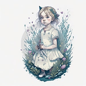 A painting of a bunny and a blue easter egg.