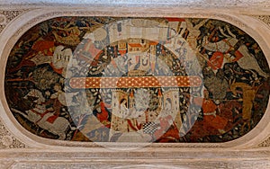 Ceiling inside the Alhambra in Granada, Spain
